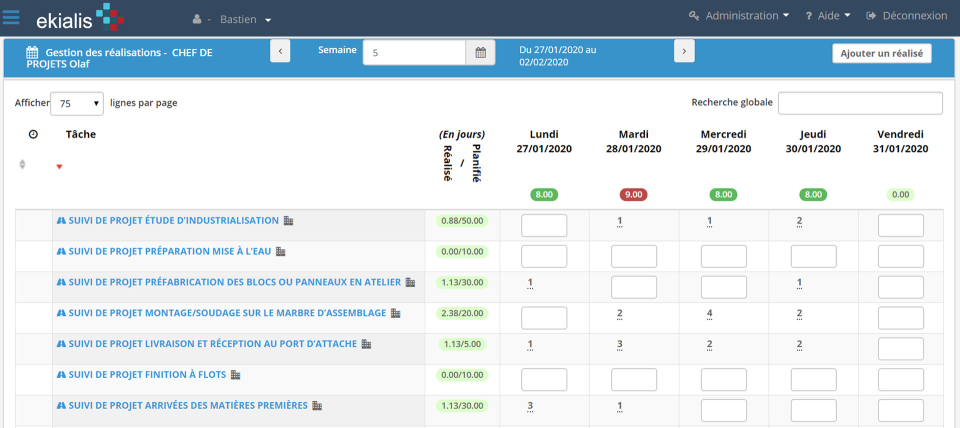 screenshot of EKIALIS Pilot